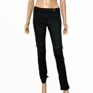 MAISON SCOTCH LA FEMME SELON Crisscross Zipper Moto Skinny Low-Rise Denim Jeans